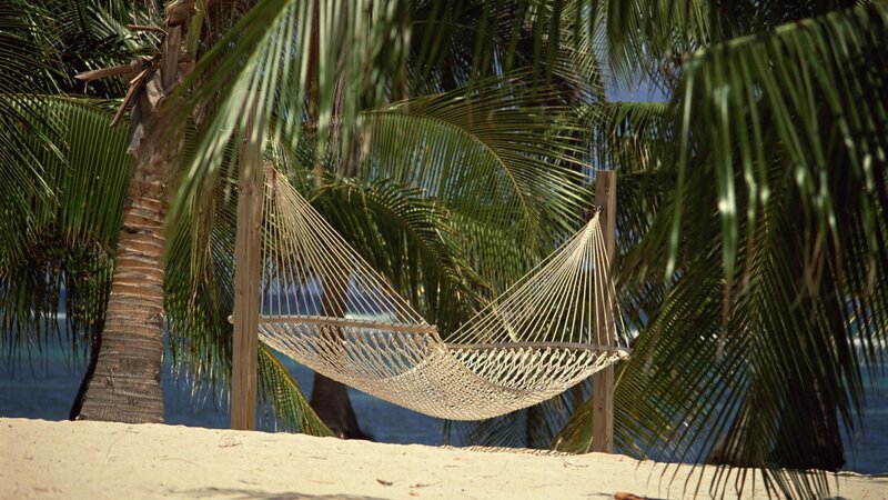 Hammock on tropical beach