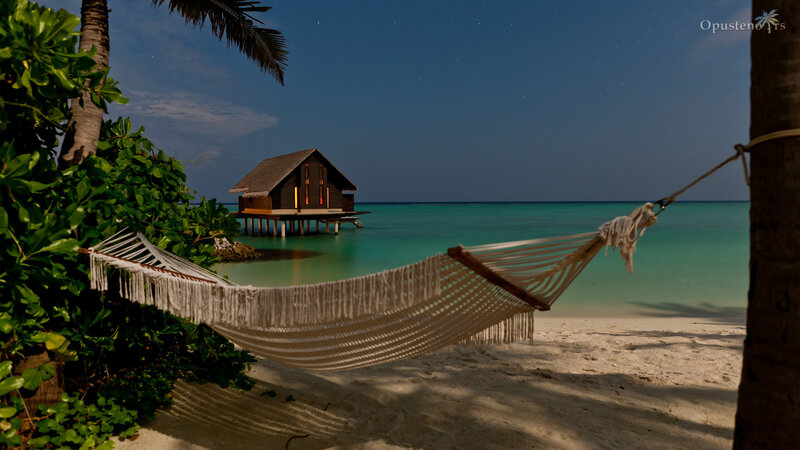 Hammock on Tropical Beach — White, Serene