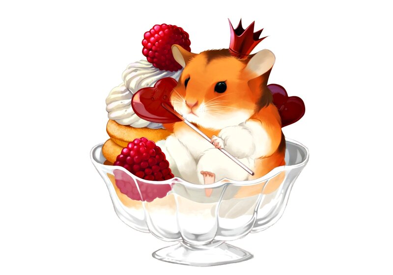 Hamster in Dessert Bowl