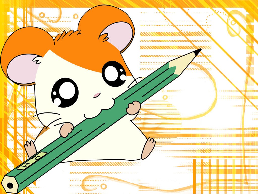 hamster with a pencil