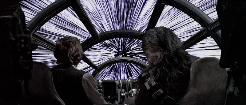 Han and Chewbacca in the cockpit