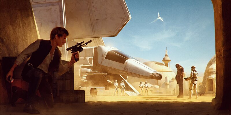 Han Solo Aiming Blaster — Brown