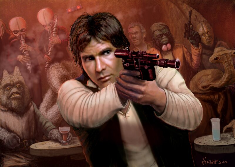 Han Solo Aiming Blaster — Red