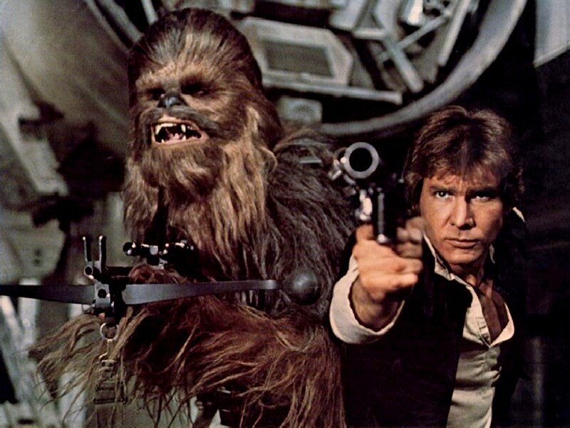 Han Solo and Chewbacca in action