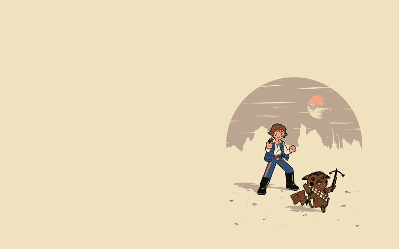Han Solo and Chewbacca on Tatooine