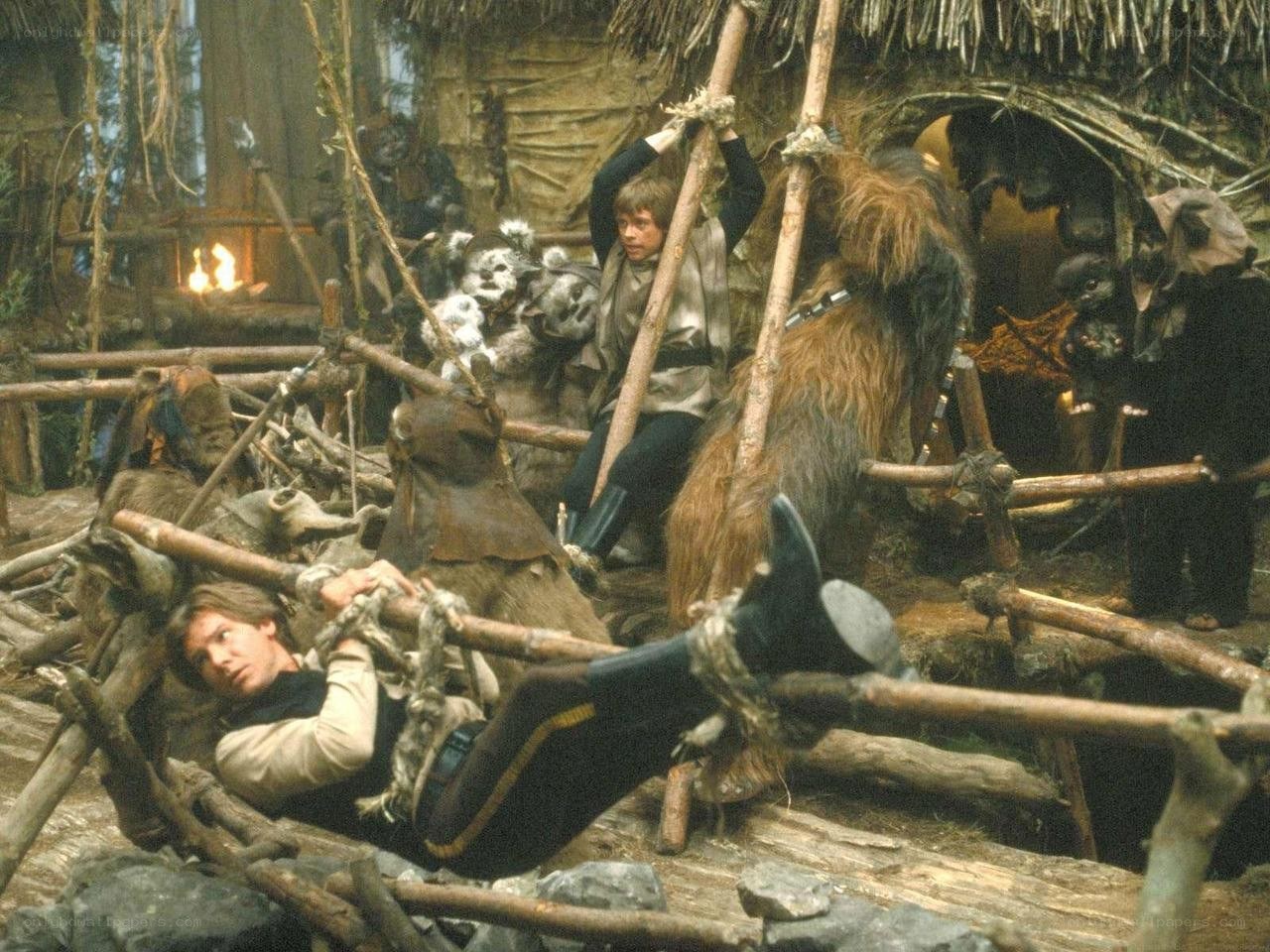 Han Solo captured by Ewoks