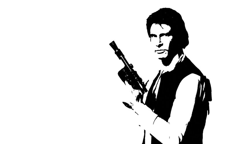 Han Solo holding blaster