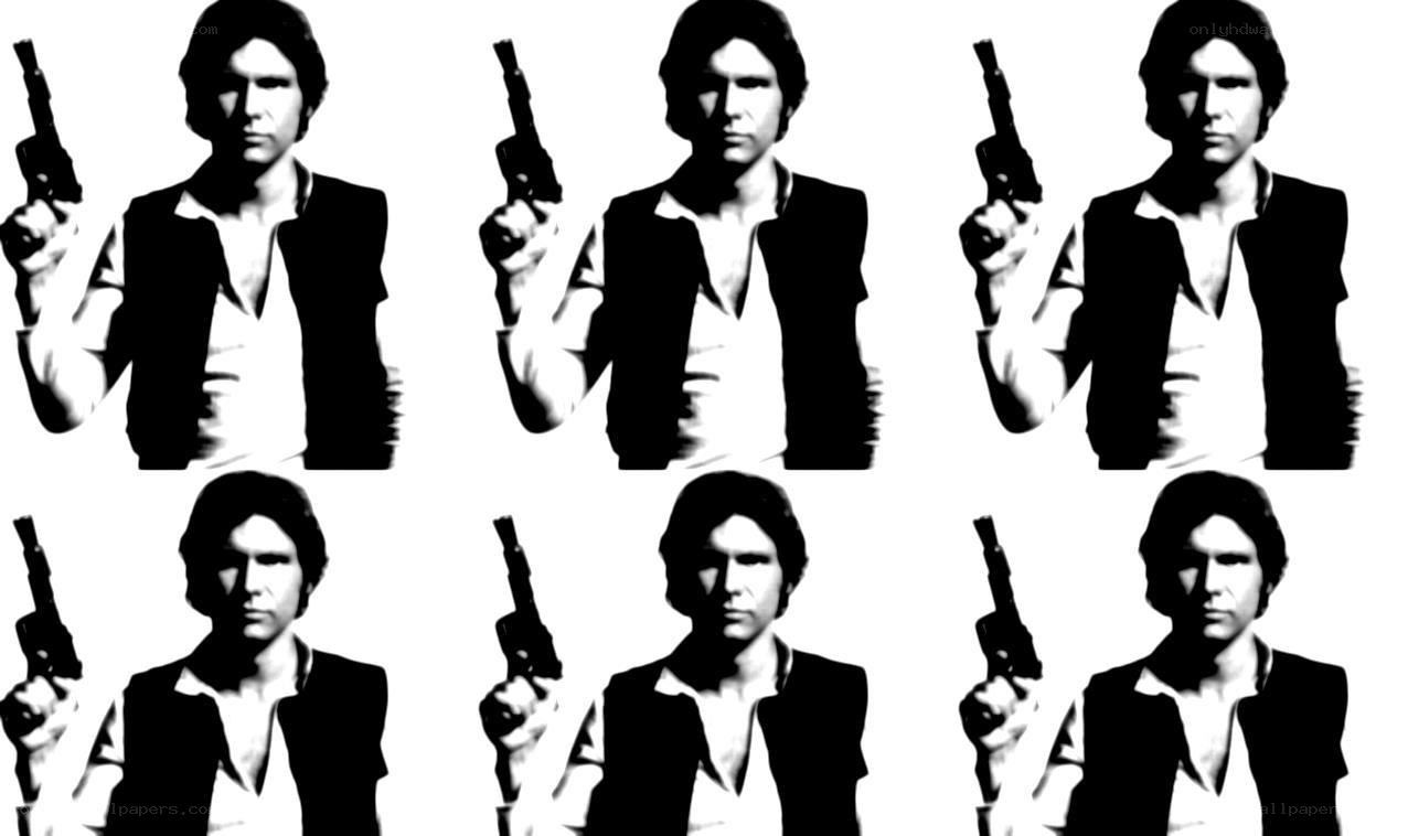 Han Solo holding blaster