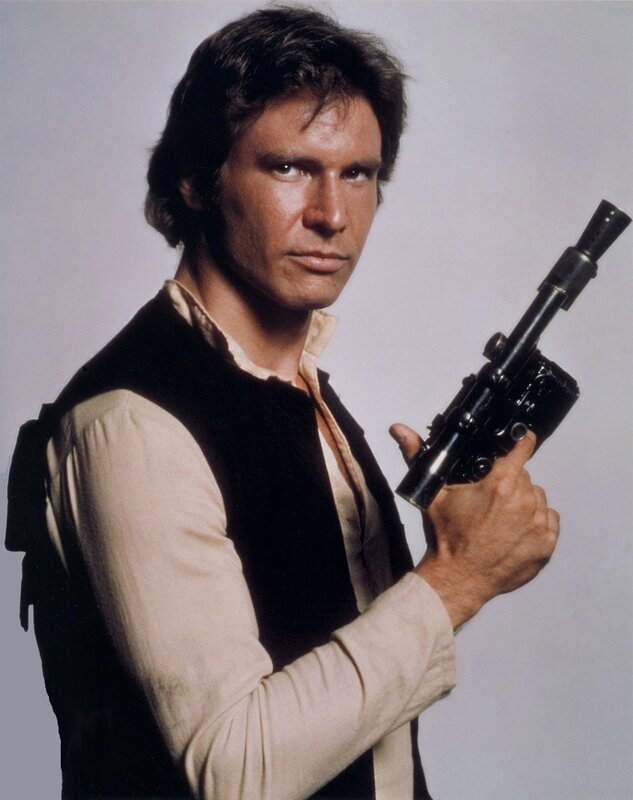 Han Solo holding blaster
