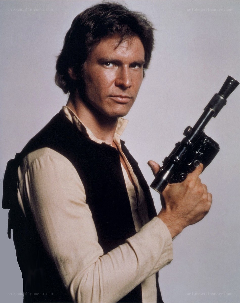 Han Solo holding blaster
