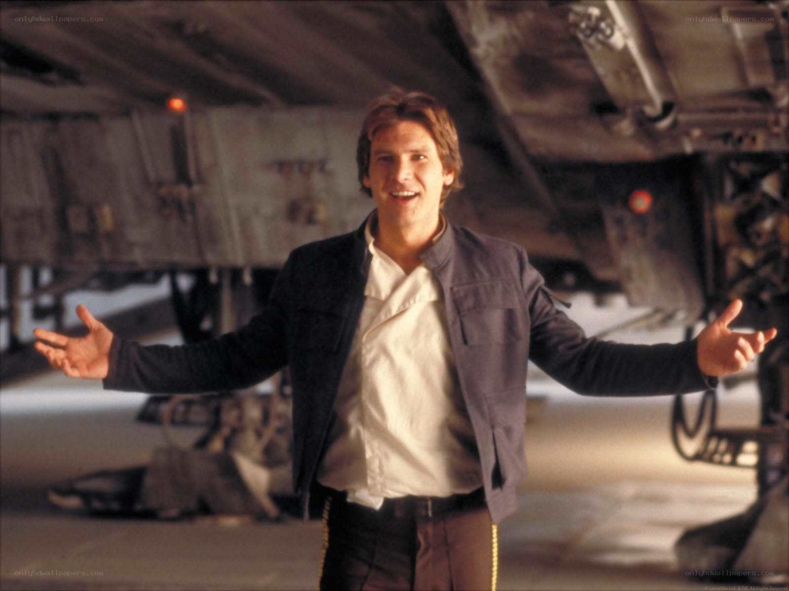 Han Solo in a hangar