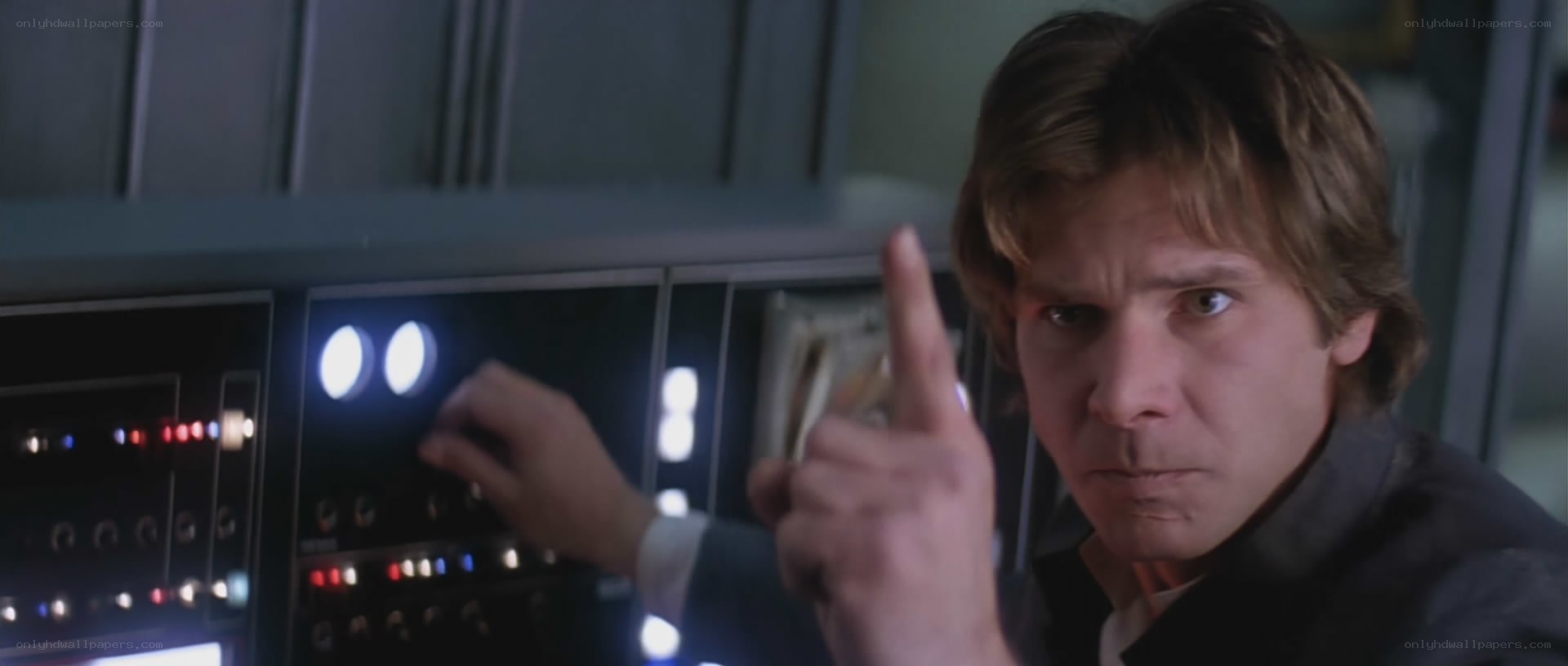 Han Solo in cockpit