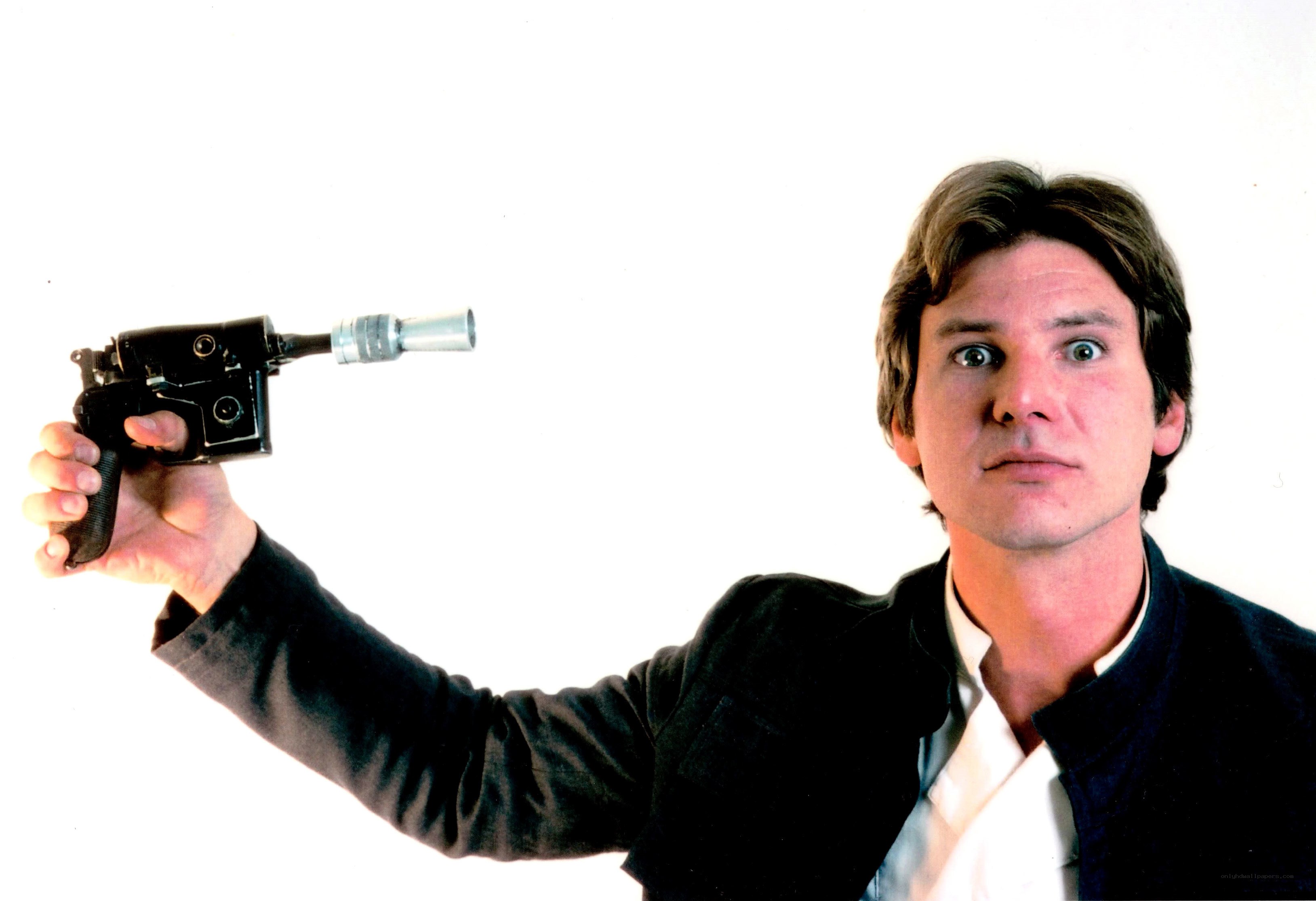 Han Solo with blaster pistol