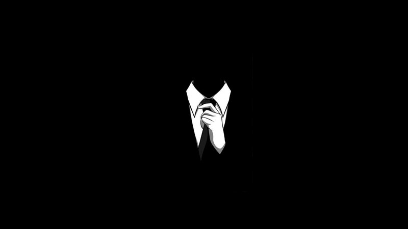 Hand Adjusting Tie — Black, Dramatic, Minimalist, Shirt