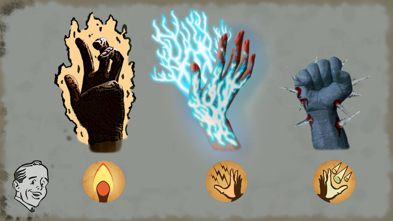 Hand-based power icons