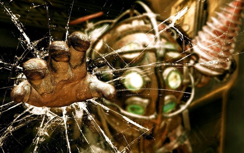 hand breaking glass