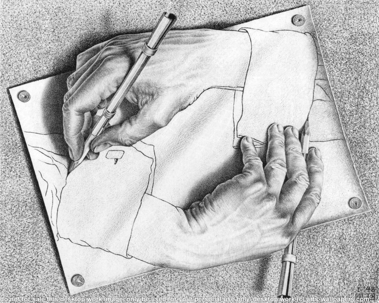 Hand drawing a hand