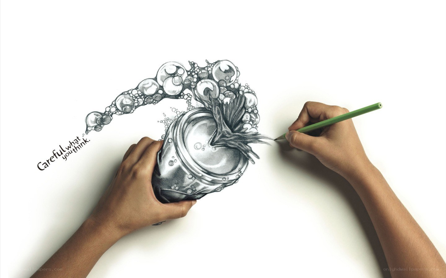 hand drawing a soda can