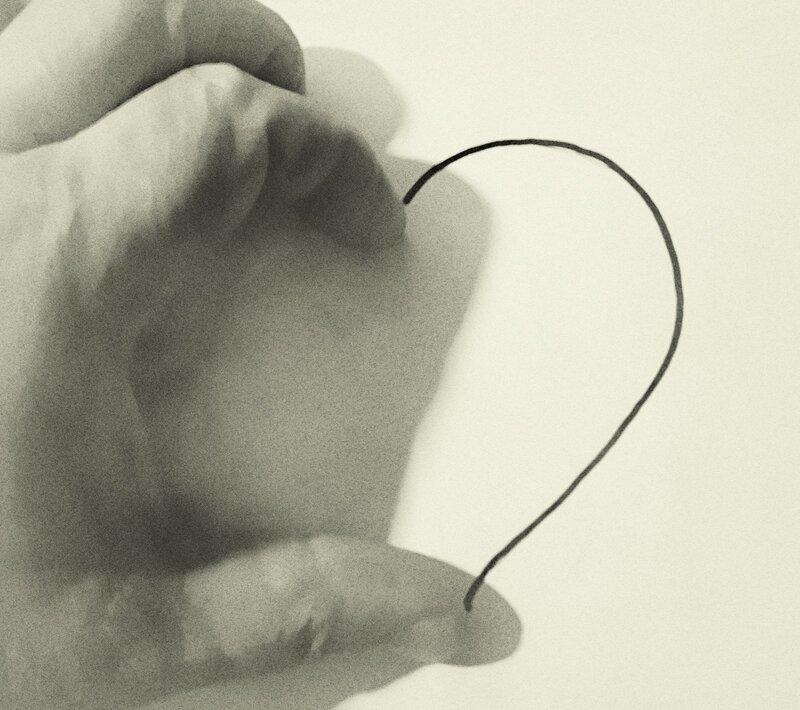 Hand Drawing Heart — Black, Calm