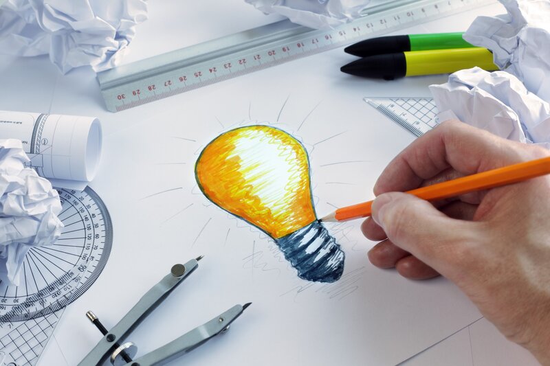 Hand Drawing Light Bulb