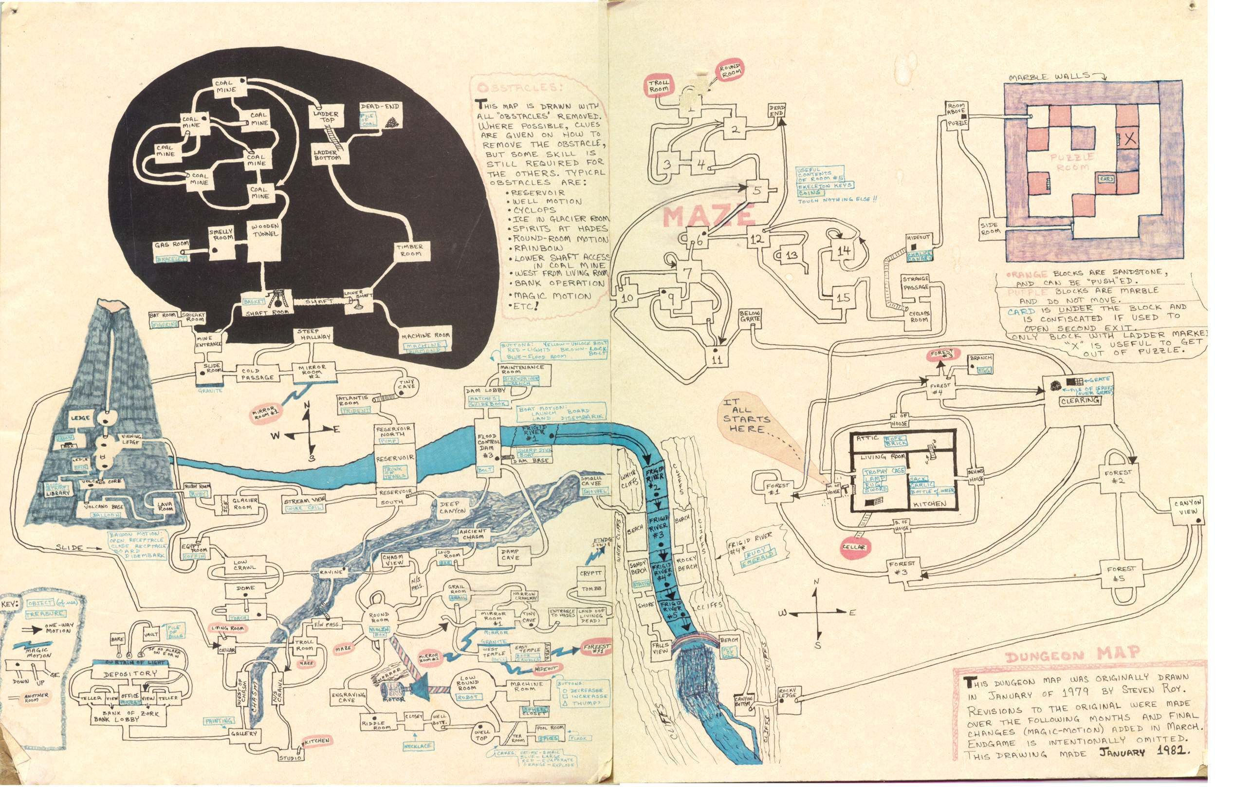 hand-drawn dungeon map