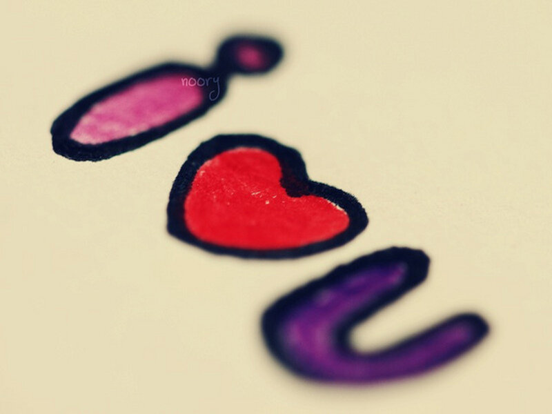 Hand-drawn Hearts and Letters