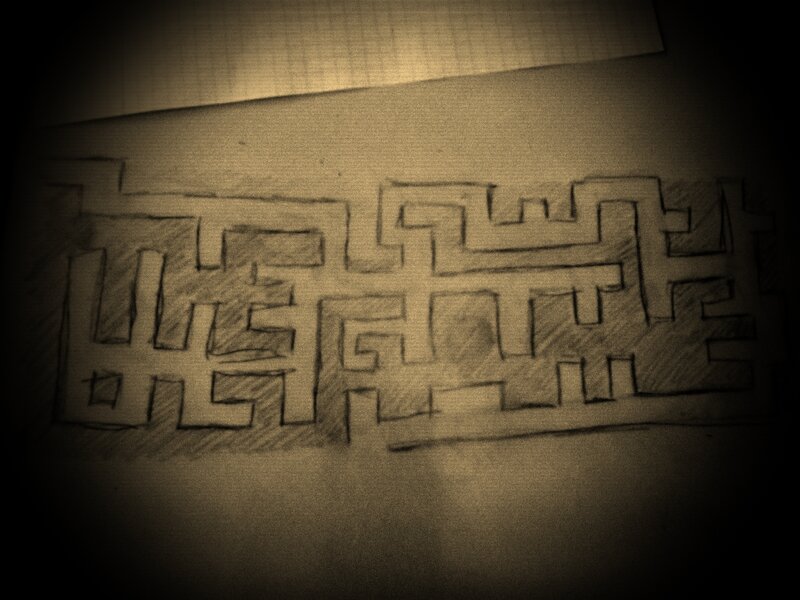 hand-drawn maze sketch