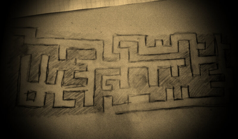 hand-drawn maze sketch