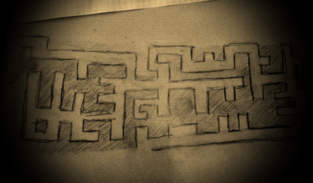 hand-drawn maze sketch