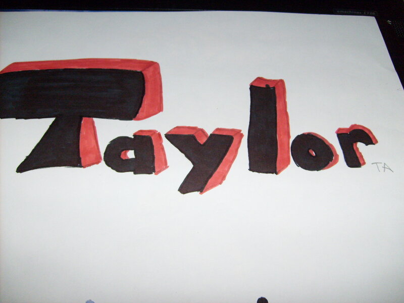 Hand-drawn Name Taylor