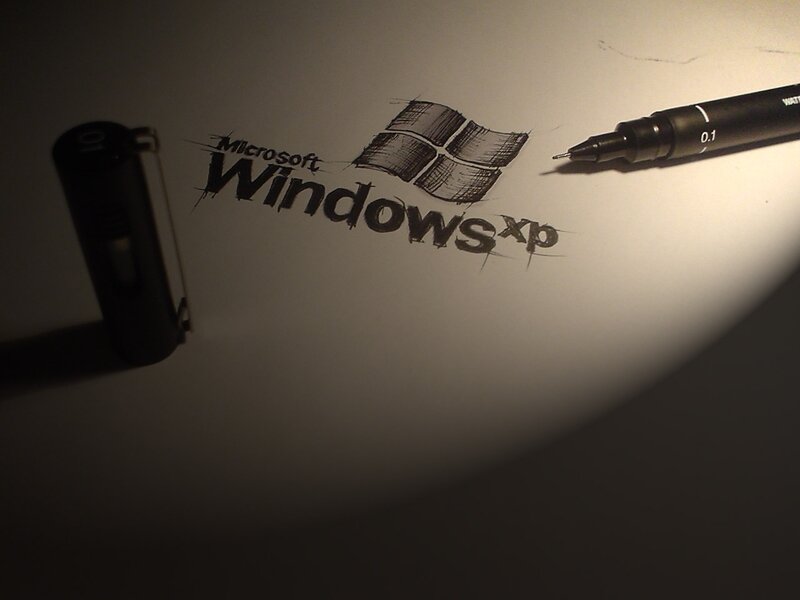 Hand-drawn Windows Xp Logo — Black