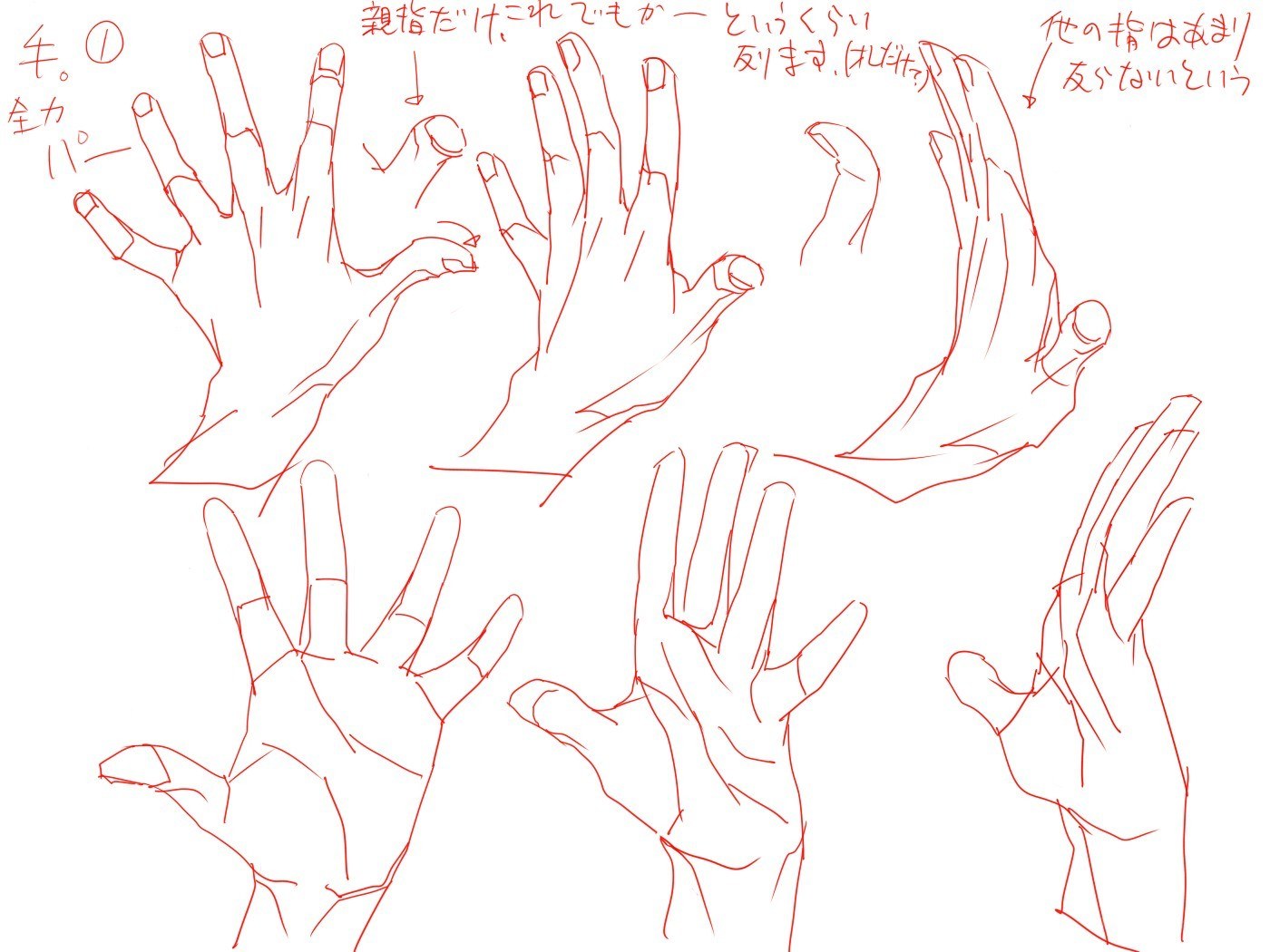 hand gesture sketches