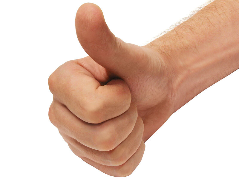 hand giving thumbs up gesture