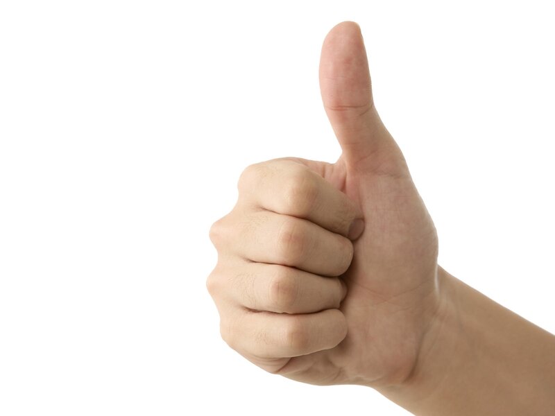 hand giving thumbs up gesture