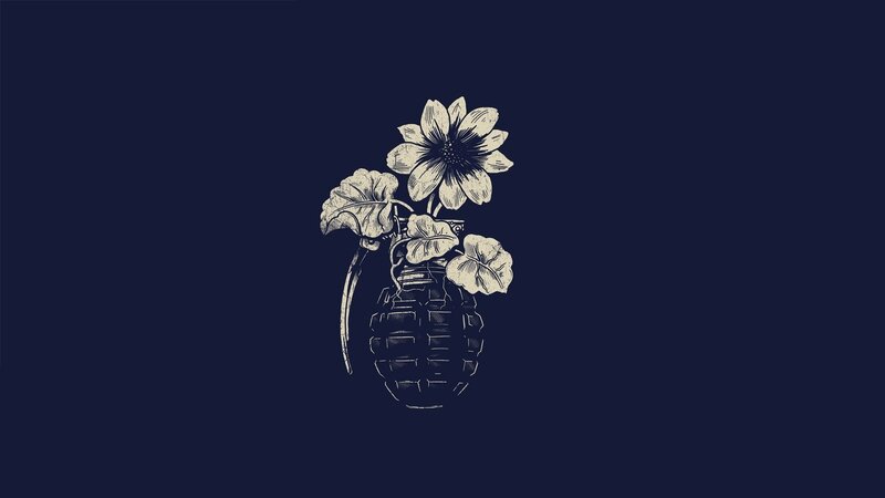 Hand Grenade with Flowers