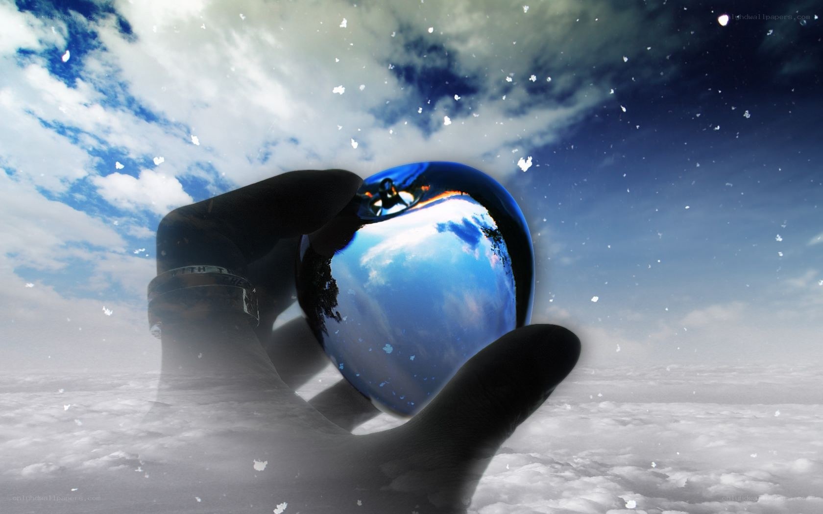 hand holding a crystal ball
