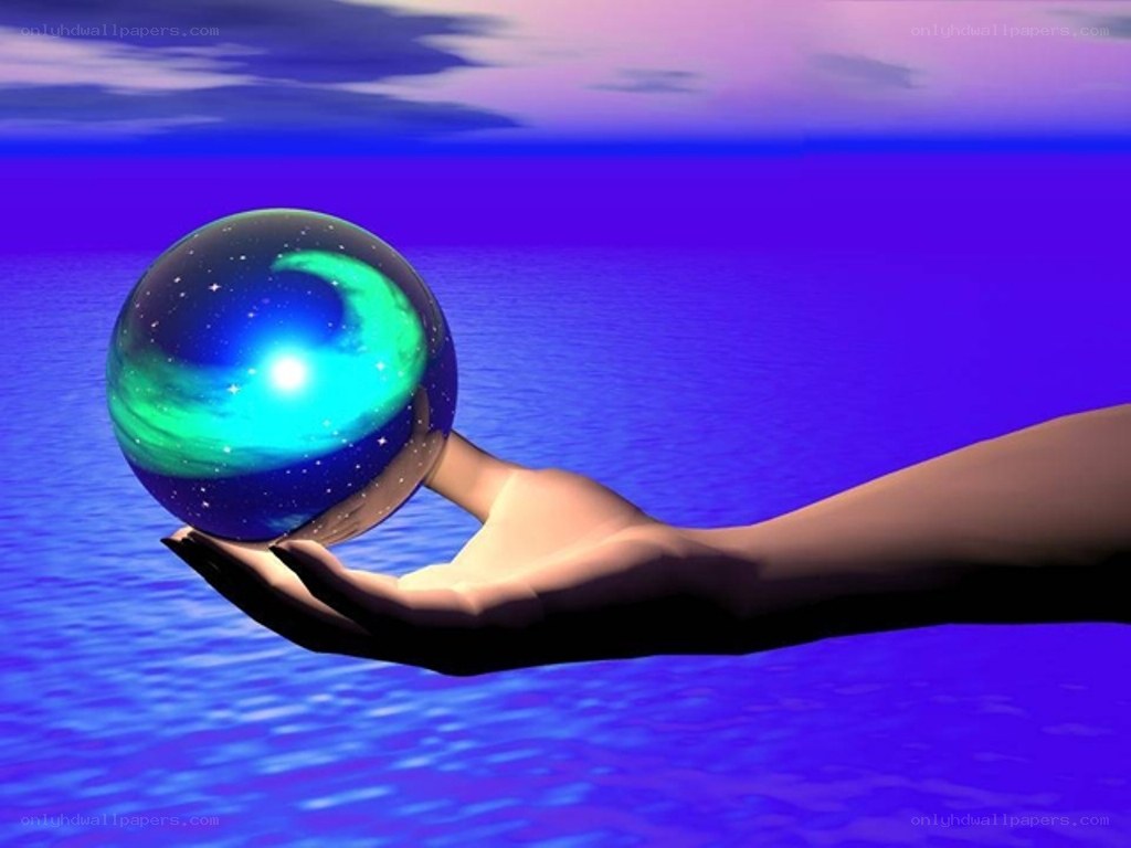 hand holding a glowing sphere