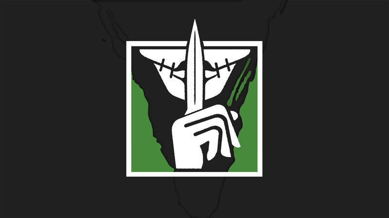Hand Holding a Knife — Black