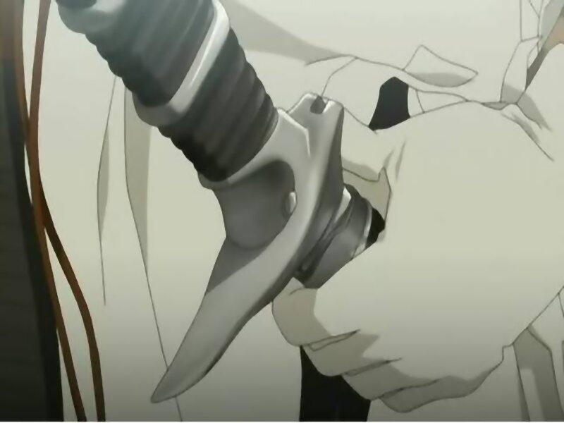 Hand Holding a Knife — Gray