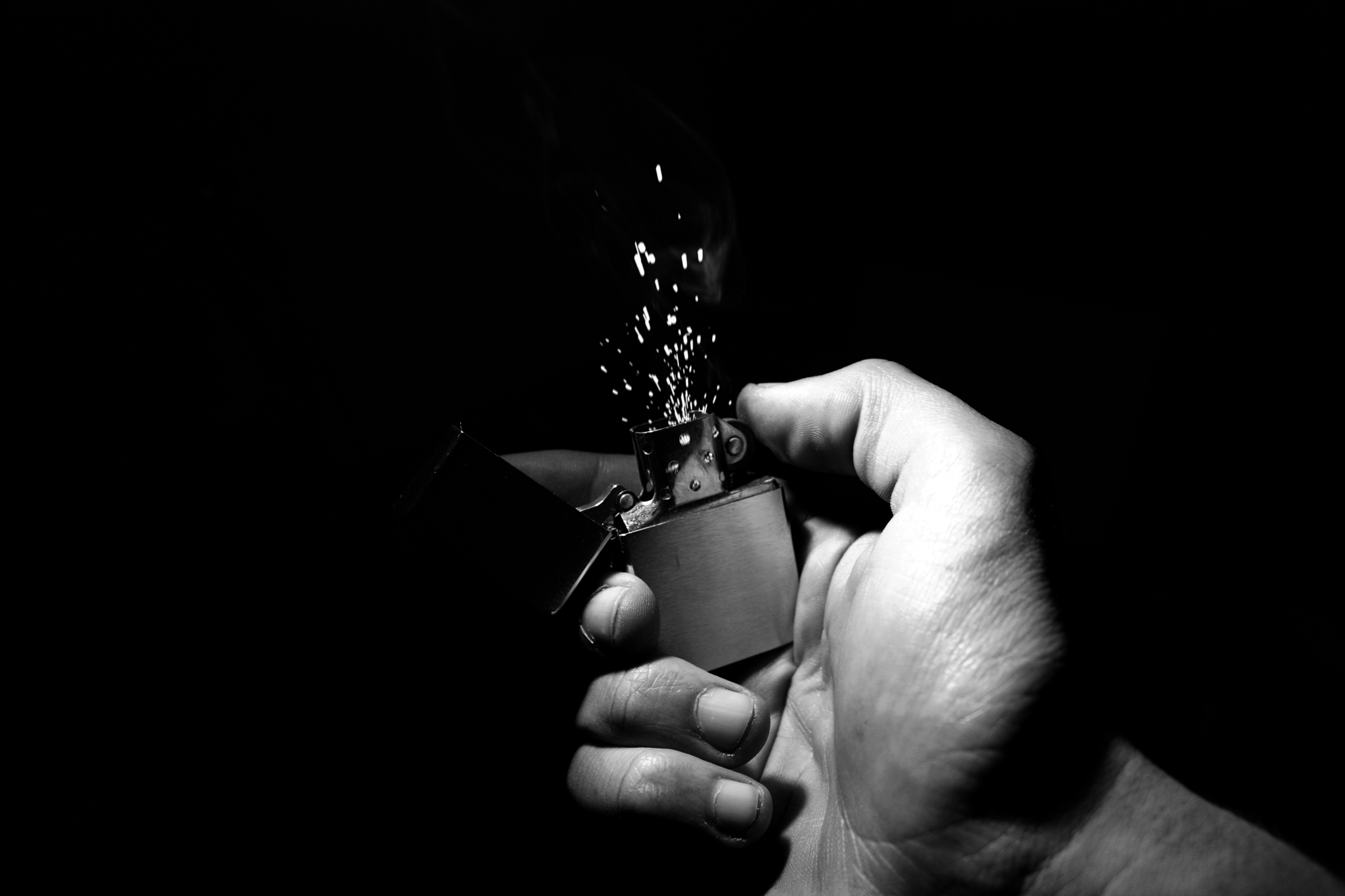 hand holding a lighter