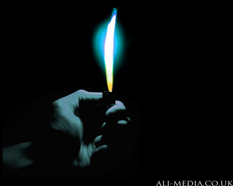 hand holding a lighter