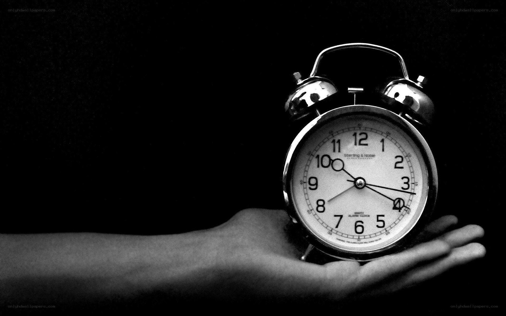 hand holding an alarm clock