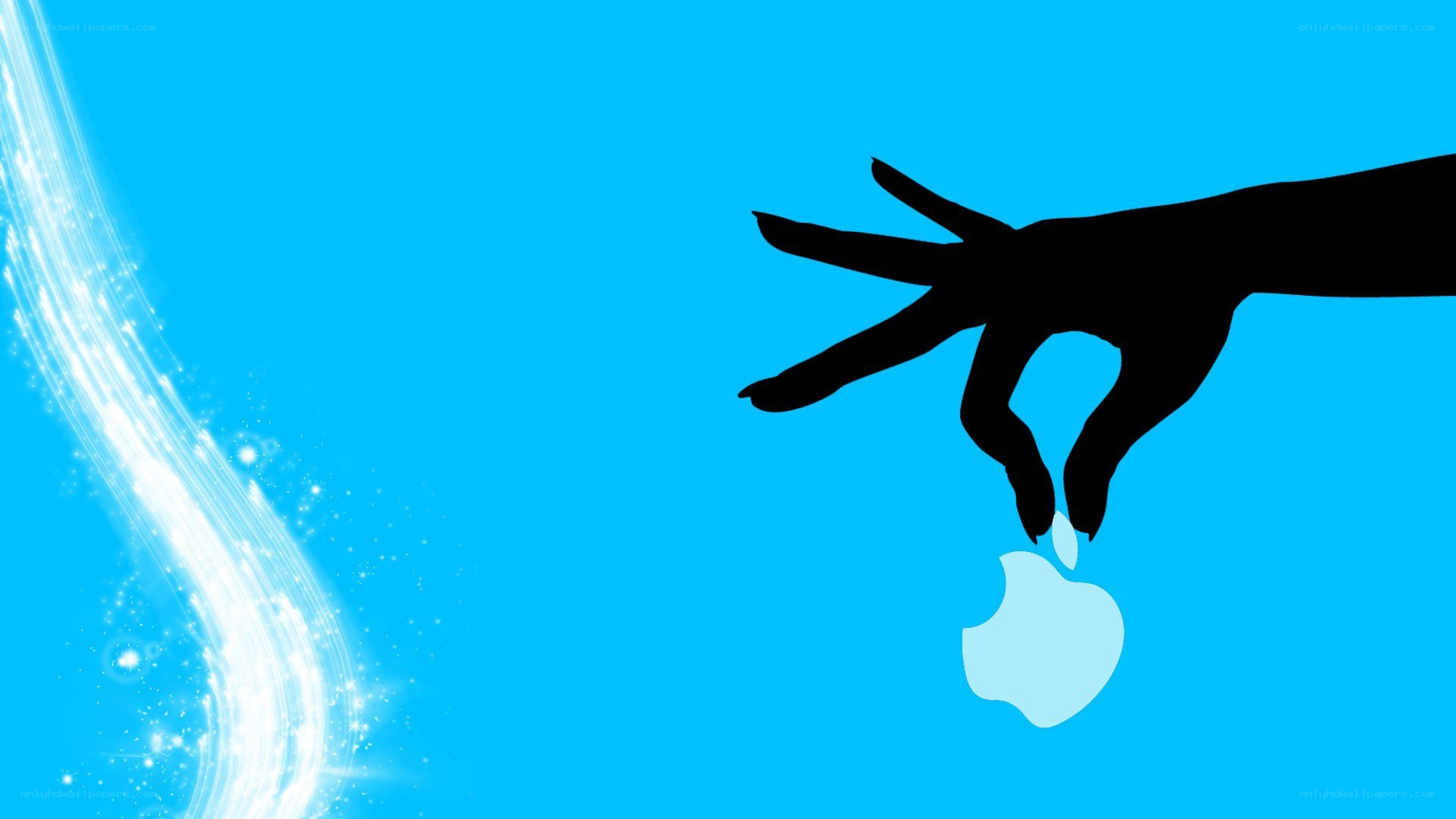 hand holding apple logo