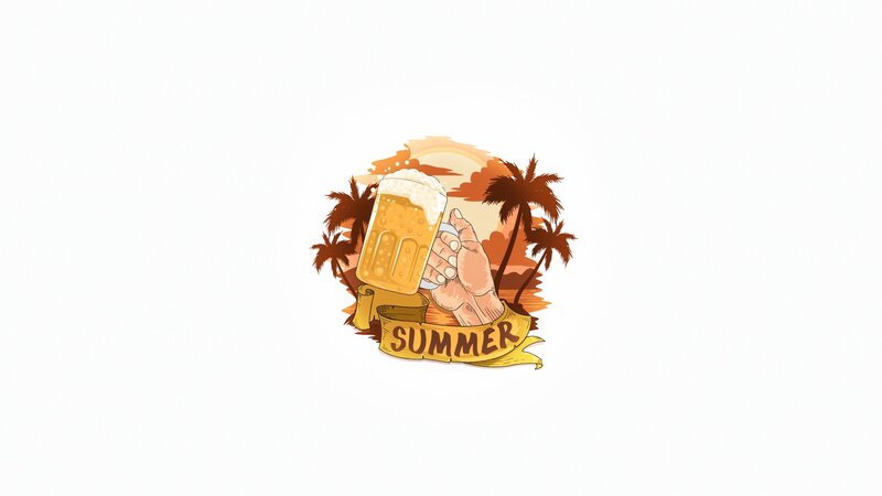Hand Holding Beer Mug — Orange