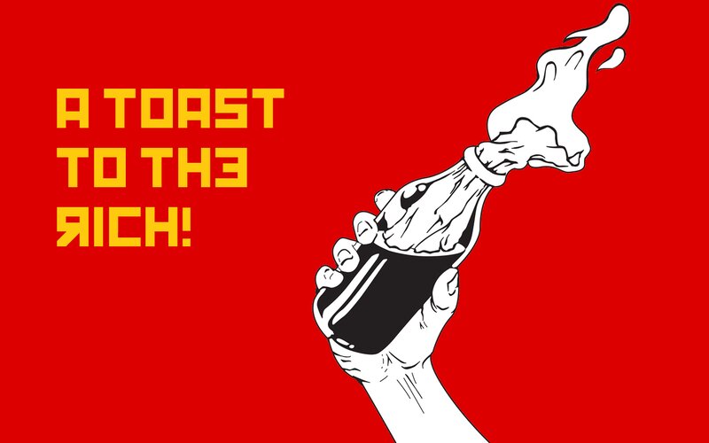 Hand Holding Bottle — Red