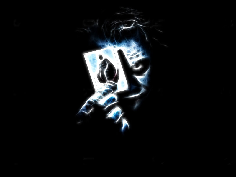 Hand Holding Card — Black, Dramatic