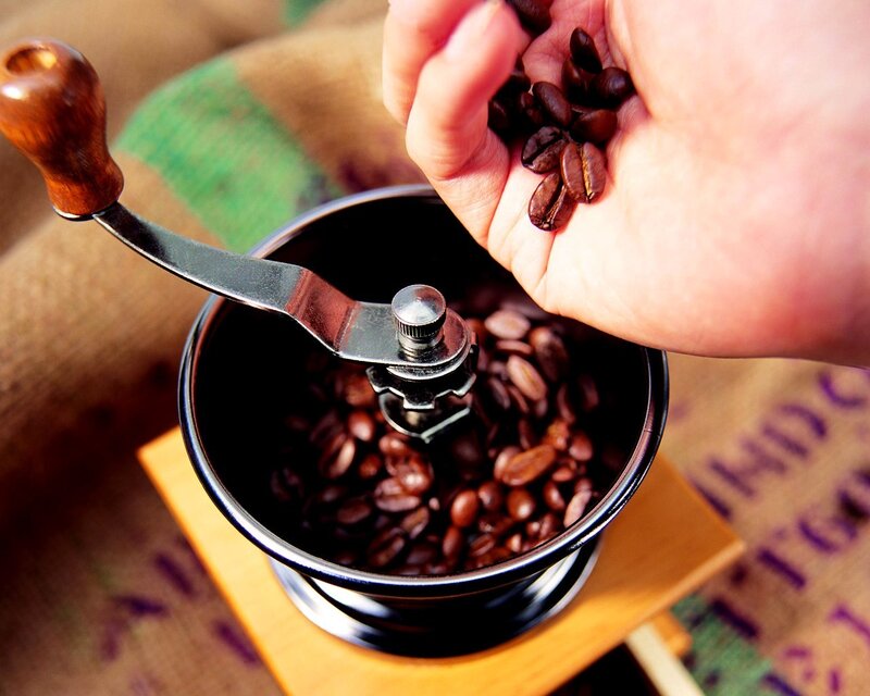 Hand Holding Coffee Beans — Brown, Calm