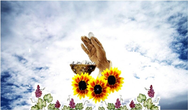 Hand Holding Communion Wafer