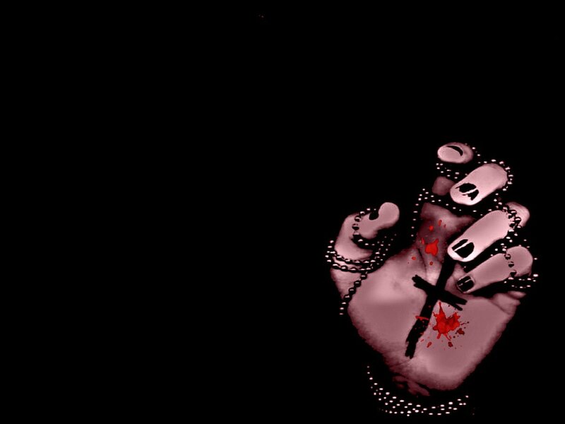 Hand Holding Cross — Black