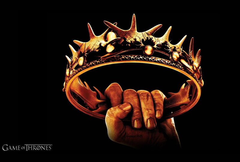 Hand Holding Crown — Gold, Dramatic, Digital Art, Black Background, Black, Game of Thrones